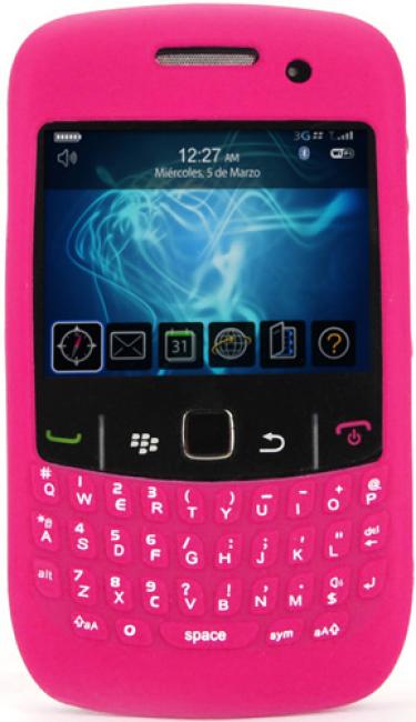 Funda Silicona Con Teclado Para Blackberry Curve 9300 Rosa Fucsia BB Carcasa